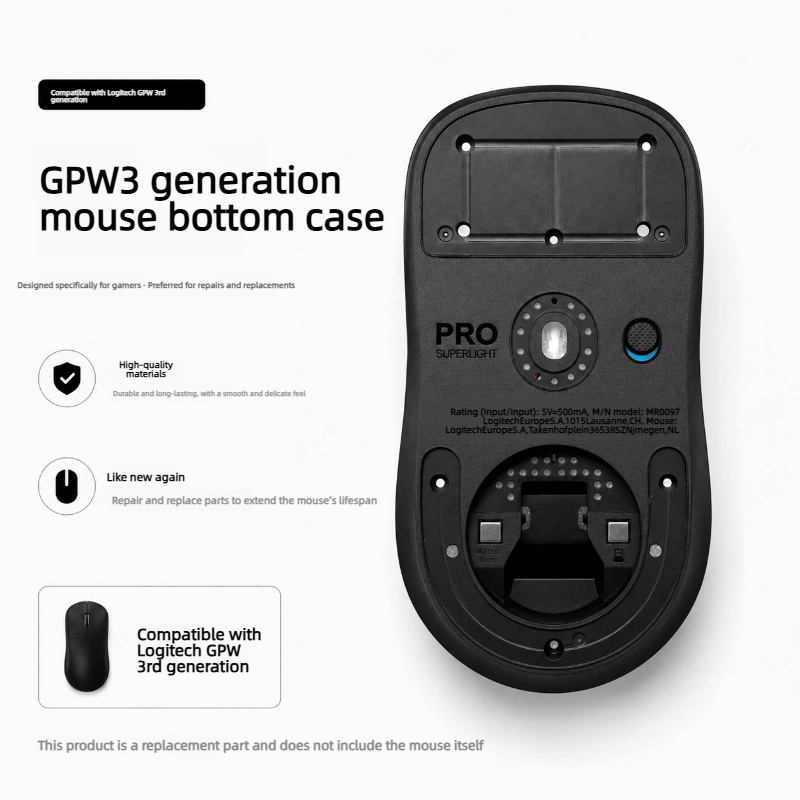 Replacement Mouse Bottom Case  - Logitech Mouse G Pro X Superlight review and price
